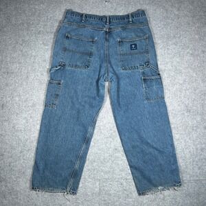RK Brand denim carpenter pants Mens 36x29‎ Blue Workwear Utility Baggy